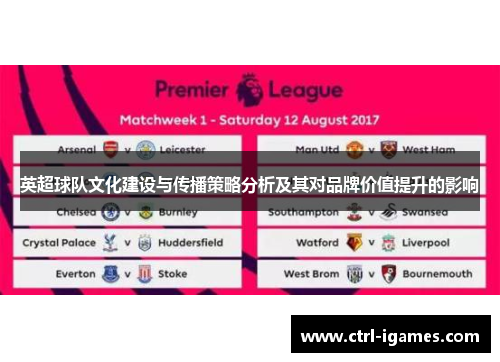 英超球队文化建设与传播策略分析及其对品牌价值提升的影响